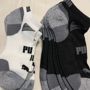 Puma Men's Black and White Ankle Socks